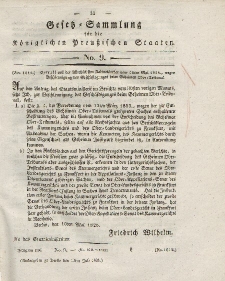 Gesetz-Sammlung für die Königlichen Preussischen Staaten, 13. Juli 1826, nr. 9.