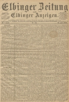 Elbinger Zeitung und Elbinger Anzeigen, Nr. 168 Sonnabend 21. Juli 1894