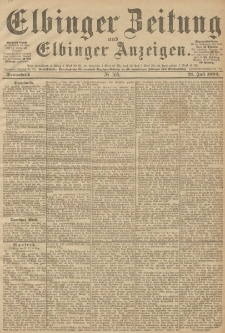 Elbinger Zeitung und Elbinger Anzeigen, Nr. 168 Sonnabend 21. Juli 1894
