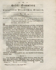 Gesetz-Sammlung für die Königlichen Preussischen Staaten, 14. August 1826, nr. 11.