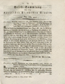 Gesetz-Sammlung für die Königlichen Preussischen Staaten, 27. Oktober 1826, nr. 14.