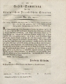 Gesetz-Sammlung für die Königlichen Preussischen Staaten, 12. Dezember 1826, nr. 16.