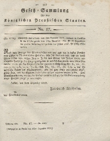 Gesetz-Sammlung für die Königlichen Preussischen Staaten, 19. Dezember 1826, nr. 17.