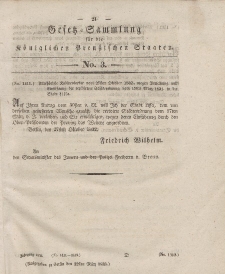 Gesetz-Sammlung für die Königlichen Preussischen Staaten, 22. März 1833, nr. 3.
