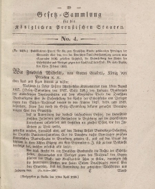 Gesetz-Sammlung für die Königlichen Preussischen Staaten, 10. April 1833, nr. 4.