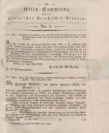 Gesetz-Sammlung für die Königlichen Preussischen Staaten, 15. Juni 1833, nr. 8.