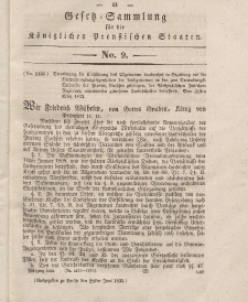 Gesetz-Sammlung für die Königlichen Preussischen Staaten, 28. Juni 1833, nr. 9.