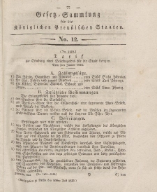 Gesetz-Sammlung für die Königlichen Preussischen Staaten, 26. Juli 1833, nr. 12.