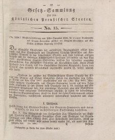 Gesetz-Sammlung für die Königlichen Preussischen Staaten, 14. Oktober 1833, nr. 15.