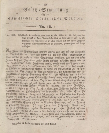 Gesetz-Sammlung für die Königlichen Preussischen Staaten, 23. November 1833, nr. 19.