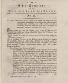 Gesetz-Sammlung für die Königlichen Preussischen Staaten, 5. Dezember 1833, nr. 21.