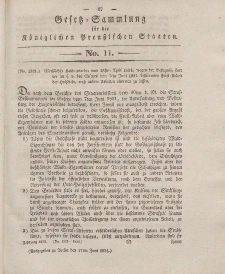 Gesetz-Sammlung für die Königlichen Preussischen Staaten, 17. Juni 1834, nr. 11.