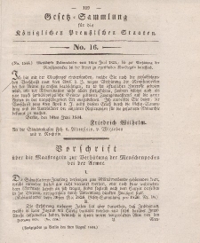 Gesetz-Sammlung für die Königlichen Preussischen Staaten, 5. August 1834, nr. 16.