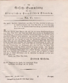 Gesetz-Sammlung für die Königlichen Preussischen Staaten, 12. August 1834, nr. 17.