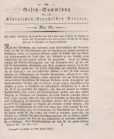 Gesetz-Sammlung für die Königlichen Preussischen Staaten, 13. August 1834, nr. 18.
