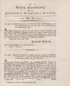 Gesetz-Sammlung für die Königlichen Preussischen Staaten, 11. September 1834, nr. 19.