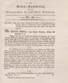 Gesetz-Sammlung für die Königlichen Preussischen Staaten, 4. November 1834, nr. 22.
