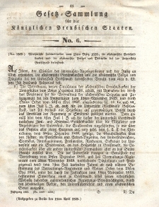 Gesetz-Sammlung für die Königlichen Preussischen Staaten, 18. April 1835, nr. 6.