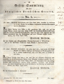 Gesetz-Sammlung für die Königlichen Preussischen Staaten, 12. Mai 1835, nr. 8.