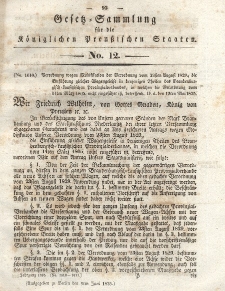 Gesetz-Sammlung für die Königlichen Preussischen Staaten, 9. Juni 1835, nr. 12.