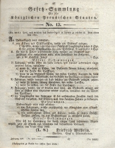 Gesetz-Sammlung für die Königlichen Preussischen Staaten, 29. Juni 1835, nr. 13.