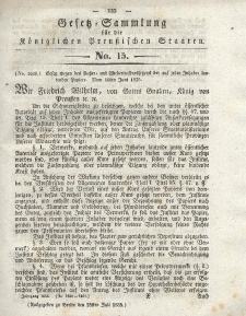 Gesetz-Sammlung für die Königlichen Preussischen Staaten, 25. Juli 1835, nr. 15.
