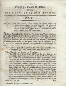 Gesetz-Sammlung für die Königlichen Preussischen Staaten, 8. August 1835, nr. 17.