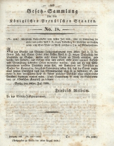 Gesetz-Sammlung für die Königlichen Preussischen Staaten, 19. August 1835, nr. 18.