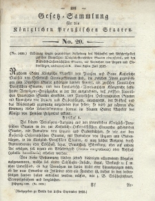 Gesetz-Sammlung für die Königlichen Preussischen Staaten, 21. September 1835, nr. 20.