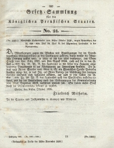 Gesetz-Sammlung für die Königlichen Preussischen Staaten, 21. November 1835, nr. 24.