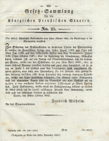 Gesetz-Sammlung für die Königlichen Preussischen Staaten, 28. November 1835, nr. 25.