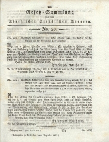 Gesetz-Sammlung für die Königlichen Preussischen Staaten, 10. Dezember 1835, nr. 26.