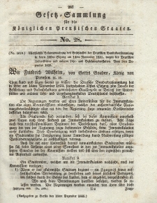 Gesetz-Sammlung für die Königlichen Preussischen Staaten, 18. Dezember 1835, nr. 28.
