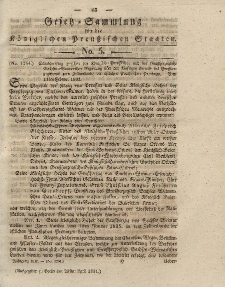 Gesetz-Sammlung für die Königlichen Preussischen Staaten, 23. April 1831, nr. 5.