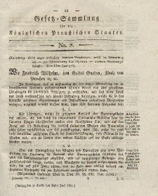 Gesetz-Sammlung für die Königlichen Preussischen Staaten, 20. Juni 1831, nr. 8.