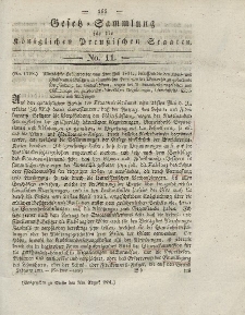 Gesetz-Sammlung für die Königlichen Preussischen Staaten, 9. August 1831, nr. 11.