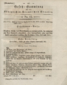 Gesetz-Sammlung für die Königlichen Preussischen Staaten, 7. November 1831, nr. 15.