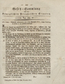 Gesetz-Sammlung für die Königlichen Preussischen Staaten, 16. November 1831, nr. 16.
