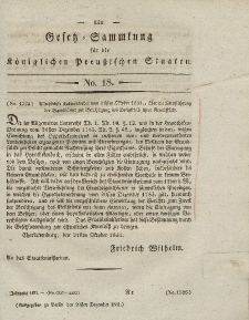 Gesetz-Sammlung für die Königlichen Preussischen Staaten, 20. Dezember 1831, nr. 18.