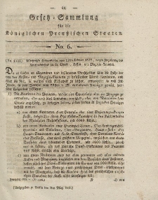 Gesetz-Sammlung für die Königlichen Preussischen Staaten, 3. März 1832, nr. 6.