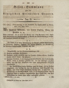 Gesetz-Sammlung für die Königlichen Preussischen Staaten, 14. April 1832, nr. 9.