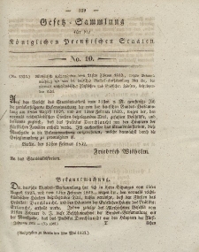 Gesetz-Sammlung für die Königlichen Preussischen Staaten, 8. Mai 1832, nr. 10.