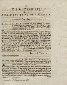 Gesetz-Sammlung für die Königlichen Preussischen Staaten, 7. Juni 1832, nr. 12.