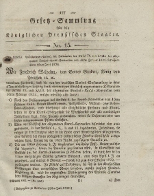 Gesetz-Sammlung für die Königlichen Preussischen Staaten, 23. Juli 1832, nr. 15.