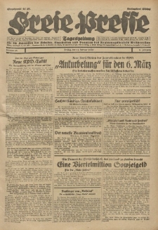 Freie Presse, Nr. 38 Freitag 14. Februar 1930 6. Jahrgang