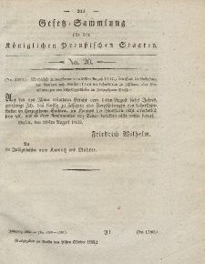 Gesetz-Sammlung für die Königlichen Preussischen Staaten, 20. Oktober 1832, nr. 20.