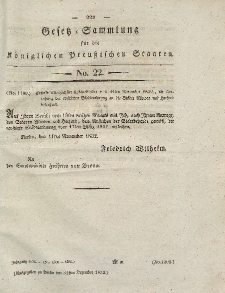 Gesetz-Sammlung für die Königlichen Preussischen Staaten, 31. Dezember 1832, nr. 22.
