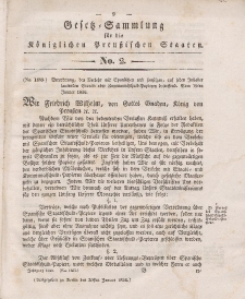 Gesetz-Sammlung für die Königlichen Preussischen Staaten, 30. Januar 1836, nr. 2.
