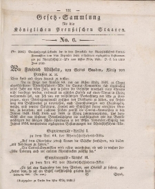 Gesetz-Sammlung für die Königlichen Preussischen Staaten, 1. März 1836, nr. 6.