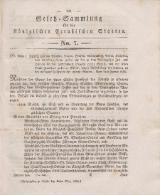 Gesetz-Sammlung für die Königlichen Preussischen Staaten, 10. März 1836, nr. 7.
